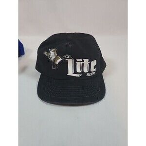 Vintage Miller Lite Hat Black Corduroy Beer Cap Wood Duck 1990s Outdoors RARE